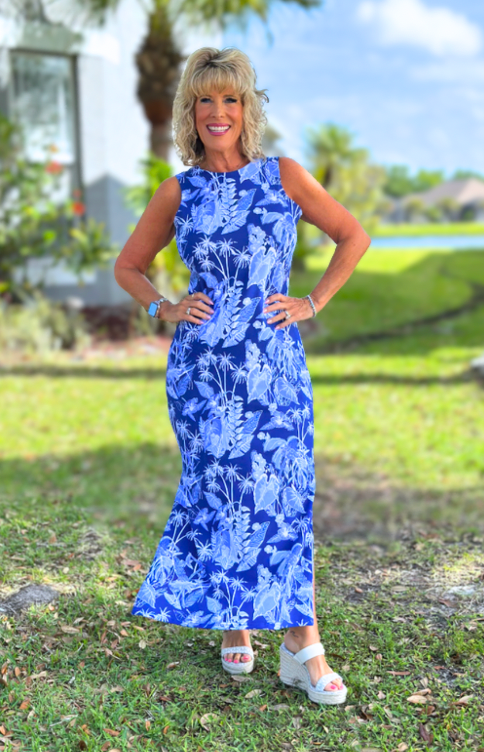 Emilee Maxi Shift Dress In Polly By Ana Clare XL