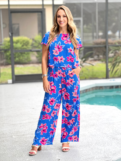 Bow Back Jumpsuit In Bold Blossoms By Hatley