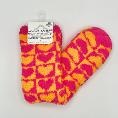 World's Softest Sock Knit Pickin' Collection - Checkered Heart Multi