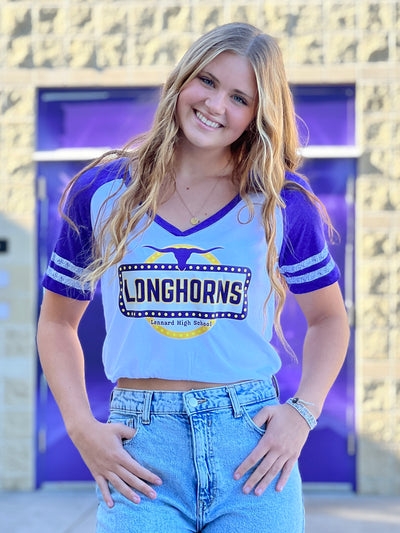 Lennard Longhorn Banner V-neck Tee