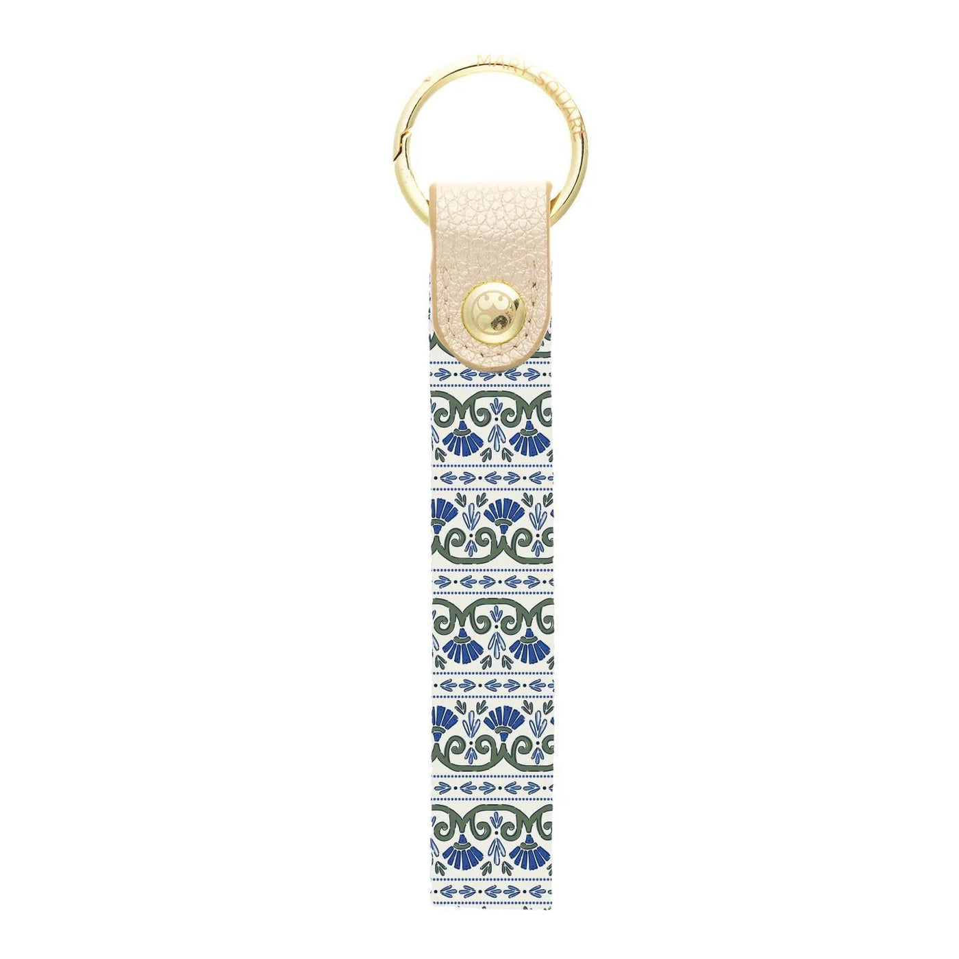 Accessories By Mary Square - Key Fob Skinny - Navy Floral Foulard