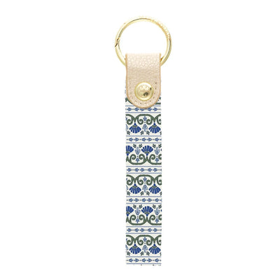 Accessories By Mary Square - Key Fob Skinny - Navy Floral Foulard