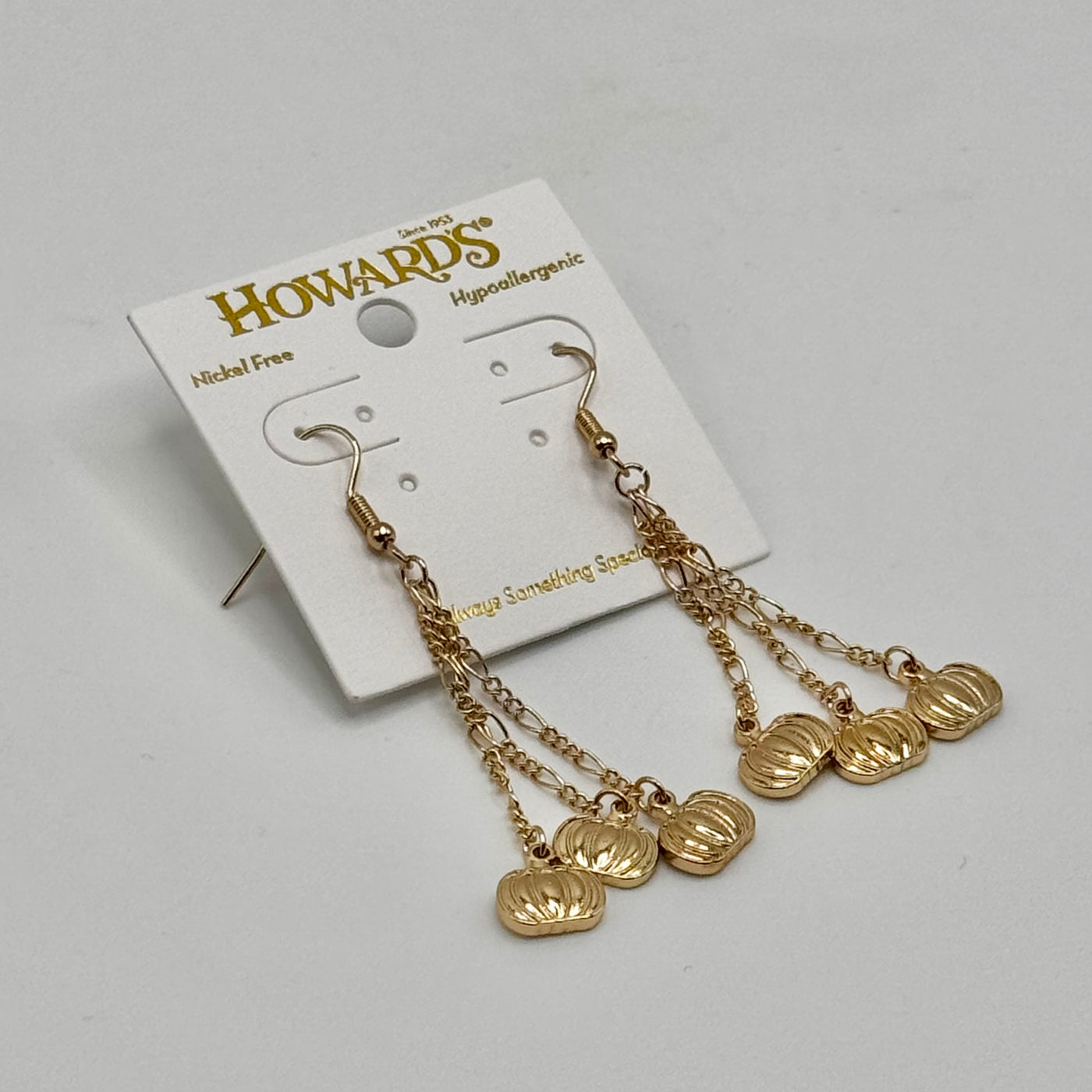 Halloween Jewelry Collection By Howards - Gold Dangle Pumpkins - Earrings