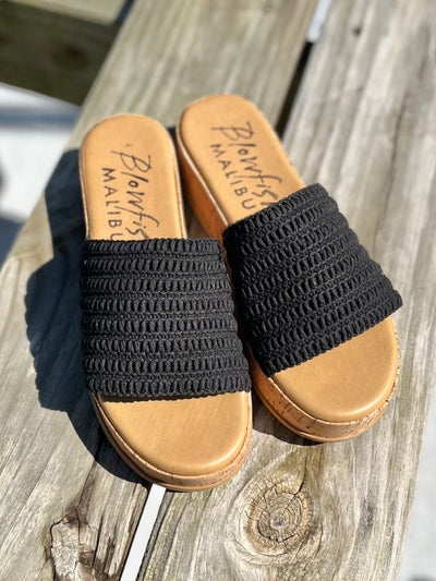 Maracelia Crochet Wedge By Blowfish In Black