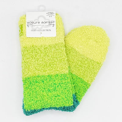 World's Softest Sock Cozy Collection - Green Ombre - Crew