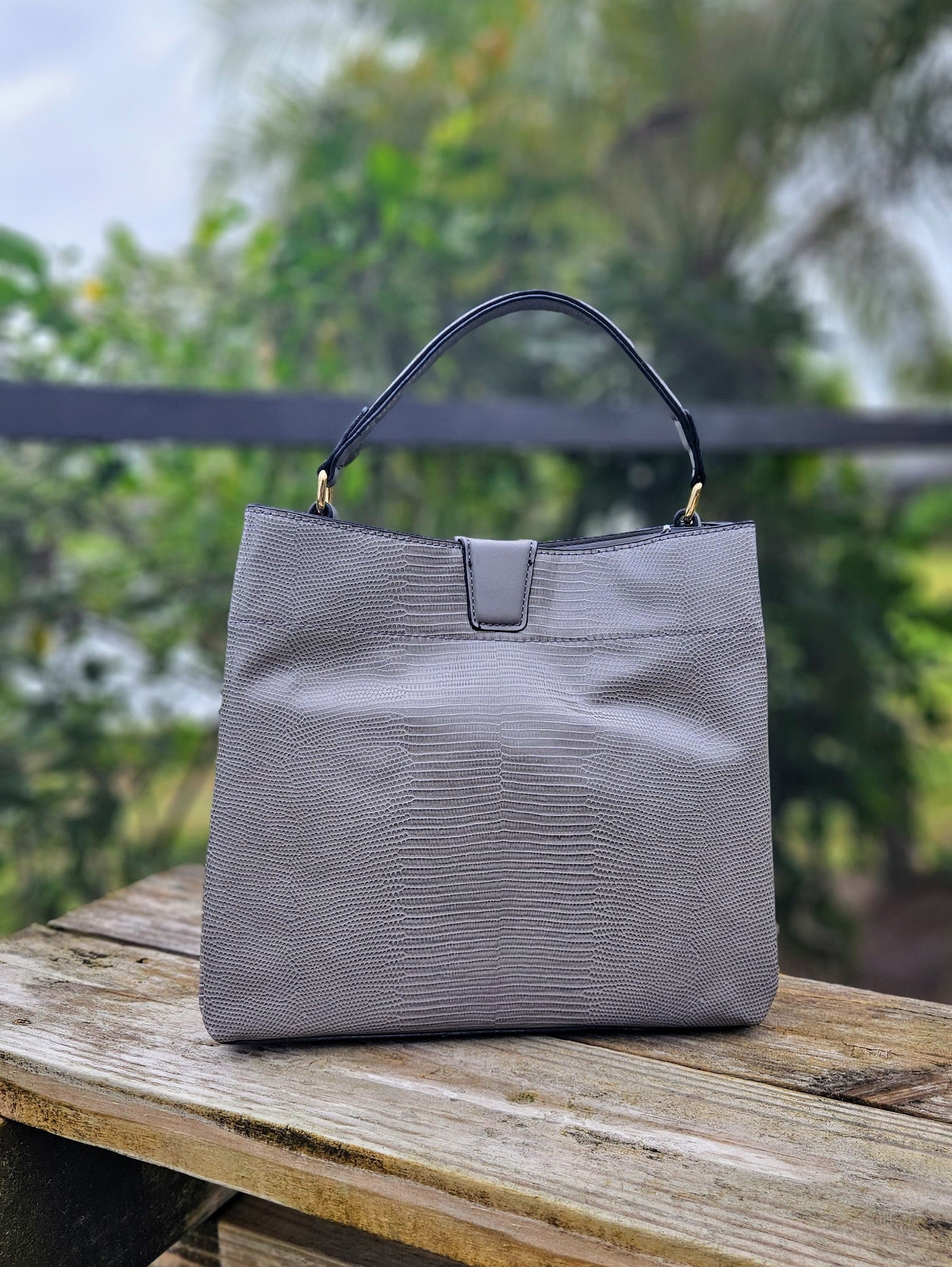 The Tati Bag - Lizard - Grey