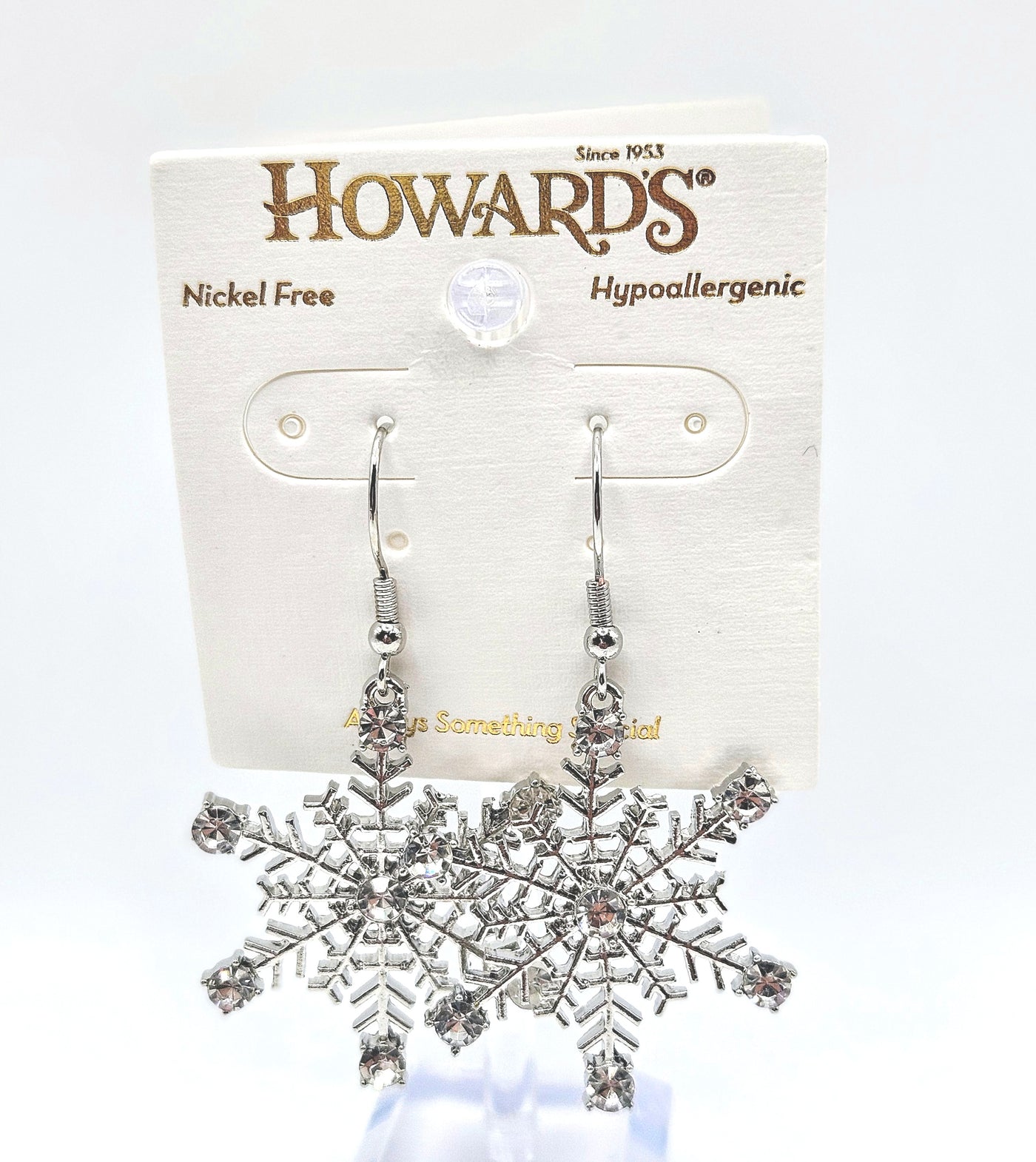 Holiday Jewelry Collection - Earrings / Rhinestone Snowflake Silver