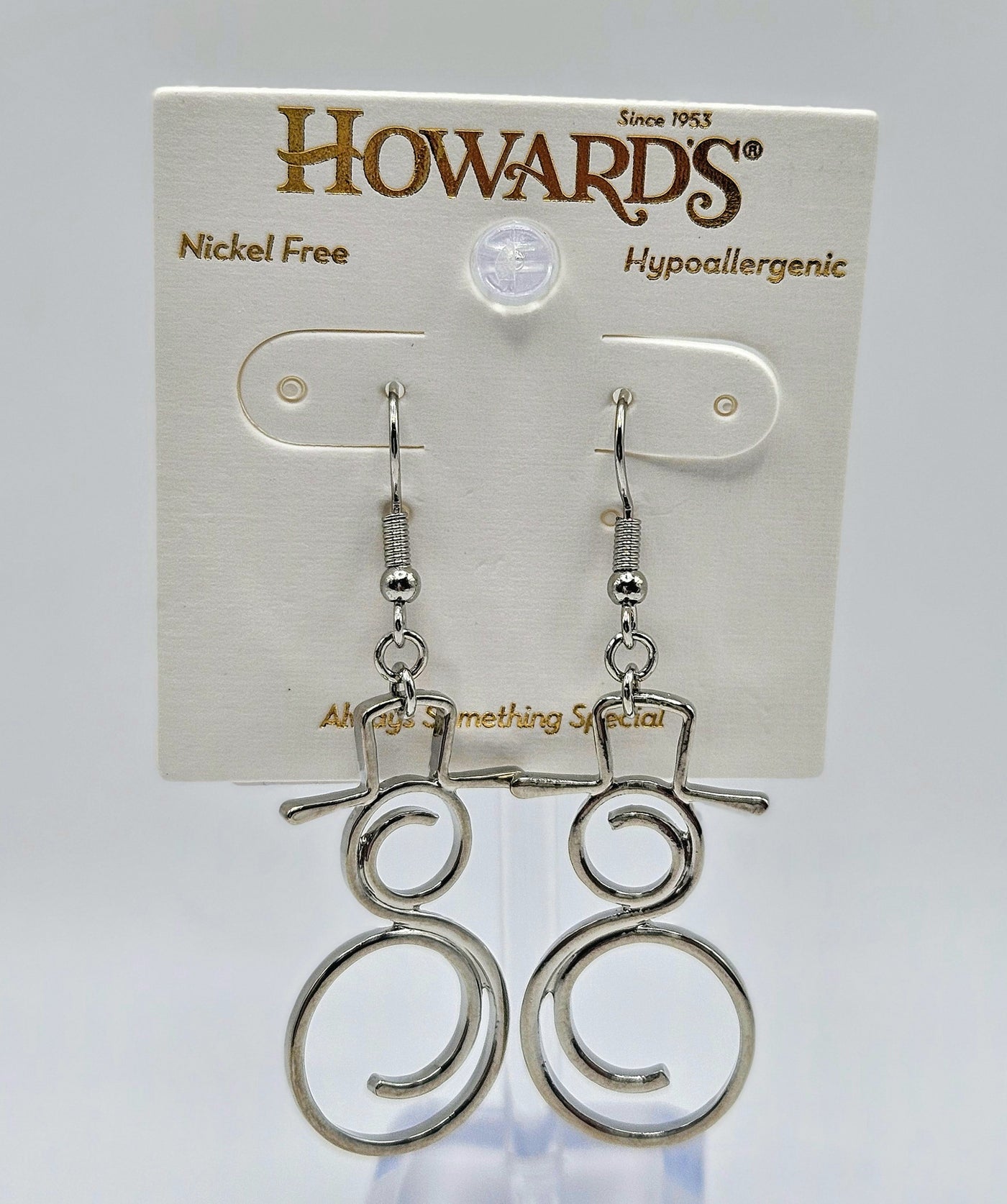 Holiday Jewelry Collection - Earrings / Artistic Snowman Silver