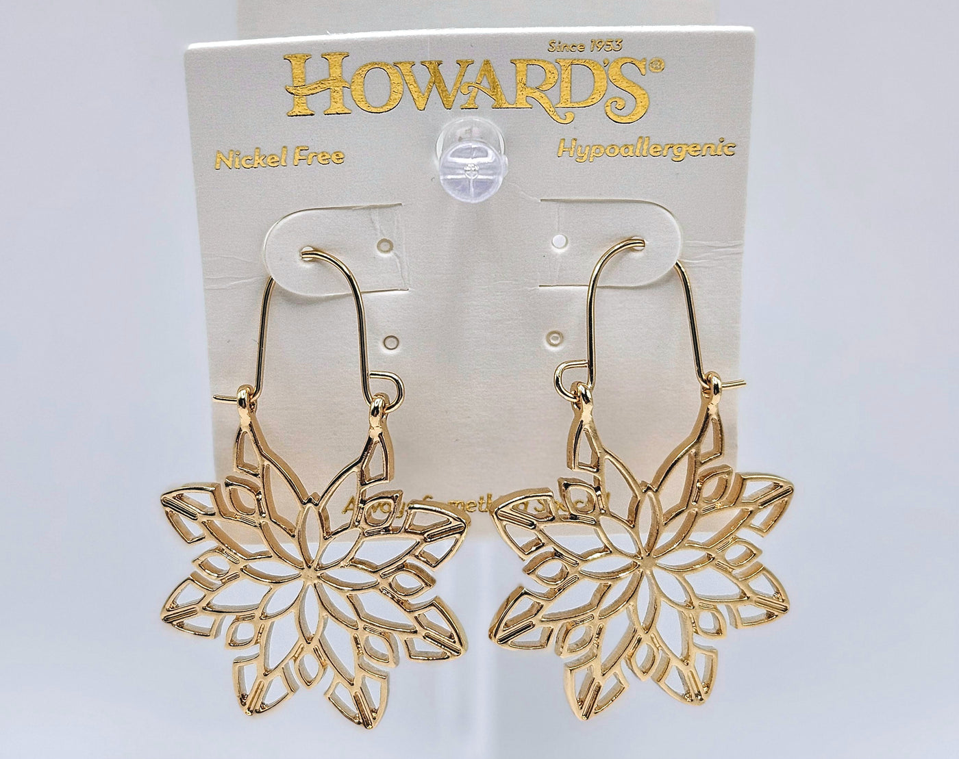 Holiday Jewelry Collection - Earrings / Poinsettia Filigree Gold