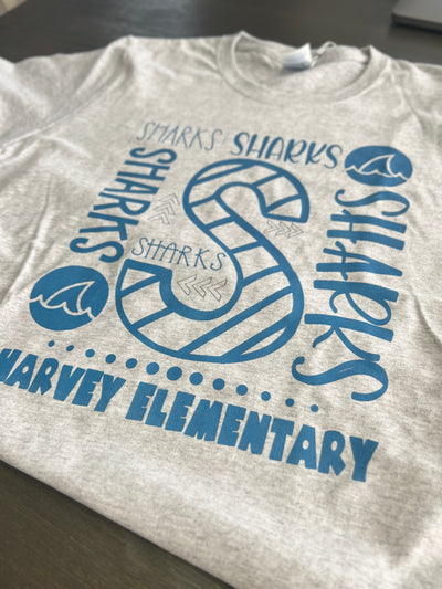 Harvey Sharks Ash Gray Tee