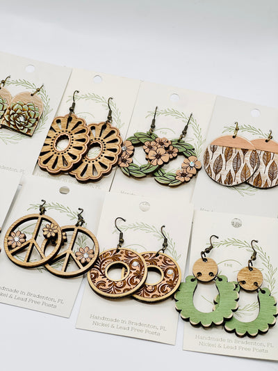 Assorted Earrings By The Wooden Fence Designs