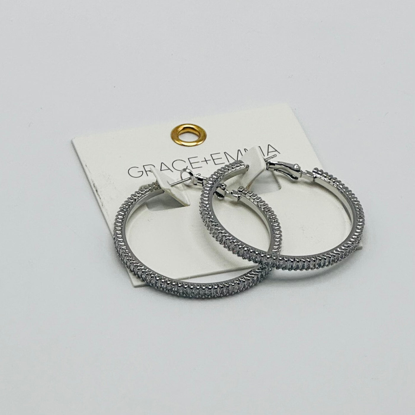 Jewelry By Southern Grace - Large Silver Glow Frostbite Hoops
