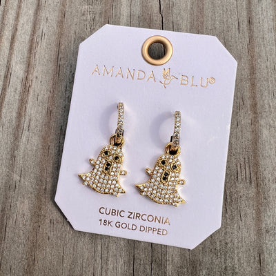Spooktacular Earrings - Ghost Gold Drop