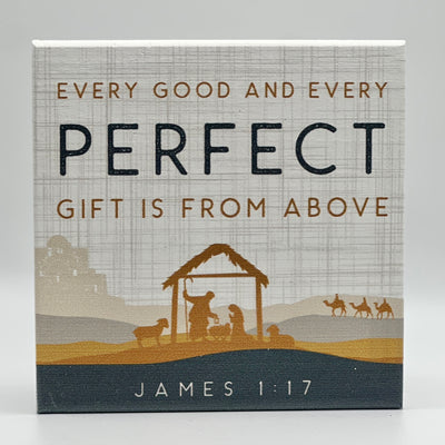 Winter Holiday Decor By Sincere Surroundings - 5.5" x 5.5" - James 1:17