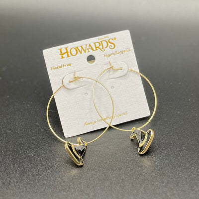 Spooktacular Earrings - Gold Tone Earring With Witch Hat Charm