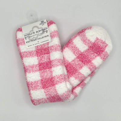 World's Softest Sock Knit Pickin' Collection - Pink Check