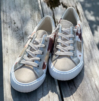 Wave Sneakers by Blowfish in Cream Spots/Faux Pony Hair