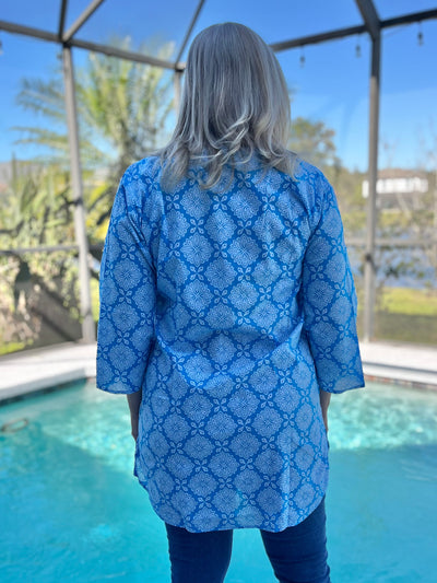 Delray Beach Tunic In Gradient Flowers By Capelton Road