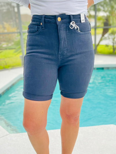 Completely Covered Tummy Control Bermuda Shorts By Judy Blue 
