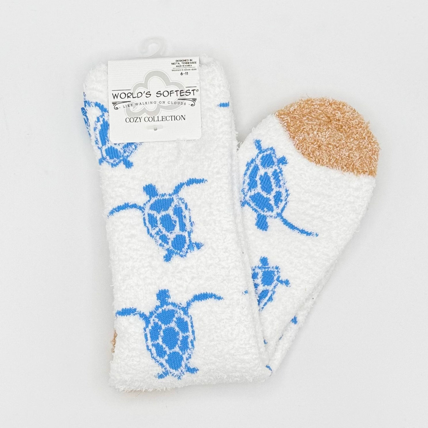 World's Softest Sock Cozy Collection - Turtle - Crew