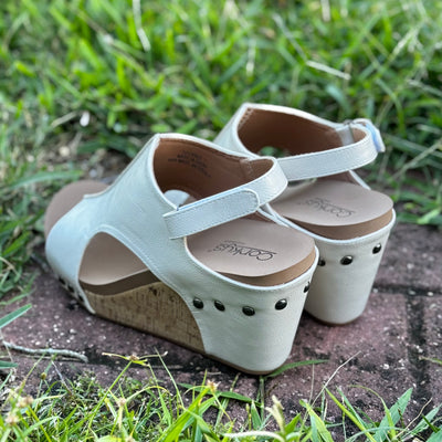 Tiffanee Wedge By Corkys In Ivory