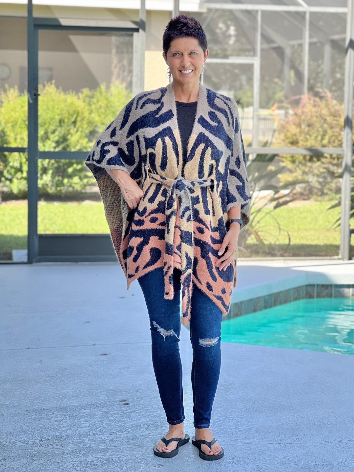 Lorri Tie Waist Ruana