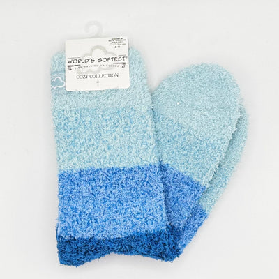 World's Softest Sock Cozy Collection - Blue Ombre - Crew