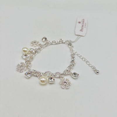 Holiday Collection 2 By Periwinkle - Bracelet - Pearl Snowflake & Crystal