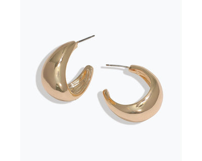 Earring Collection 3 By Periwinkle - High Polished Gold Hoops