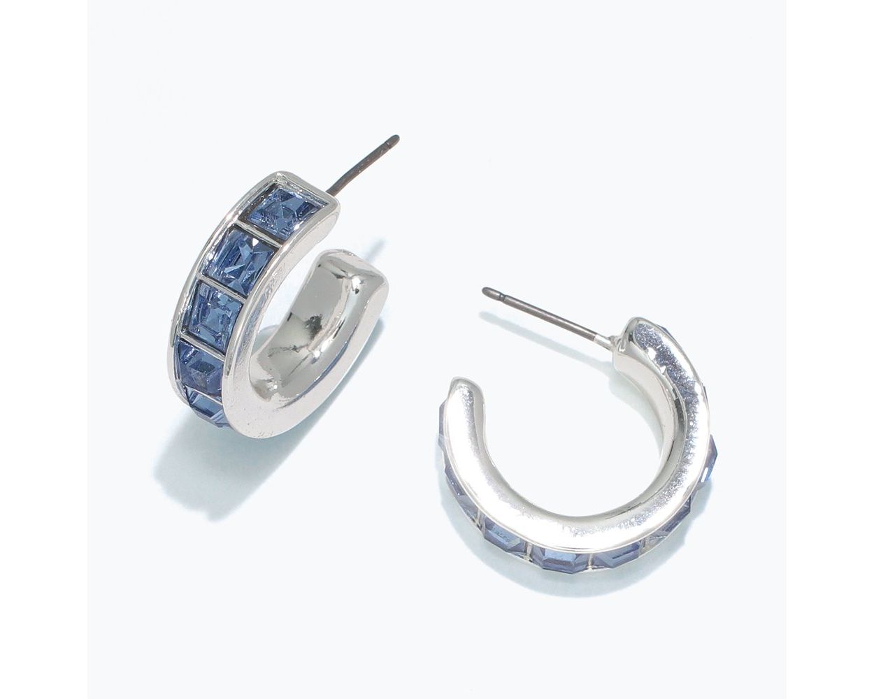 Earring Collection 3 By Periwinkle - Denim Blue Faceted Crystal