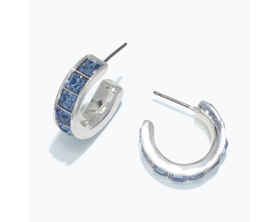 Earring Collection 3 By Periwinkle - Denim Blue Faceted Crystal