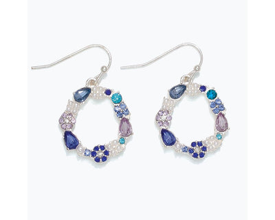 Earring Collection 3 By Periwinkle - Silver With Blue Crystals