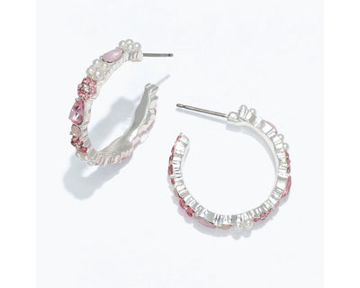 Earring Collection 3 By Periwinkle - Pink & Silver With Pearls