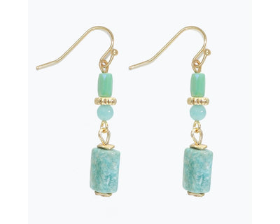 Earring Collection 3 By Periwinkle - Gold With Amazonite