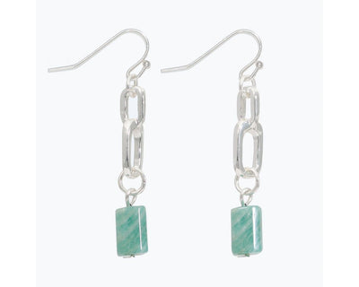Earring Collection 3 By Periwinkle - Silver Links With Amazonite