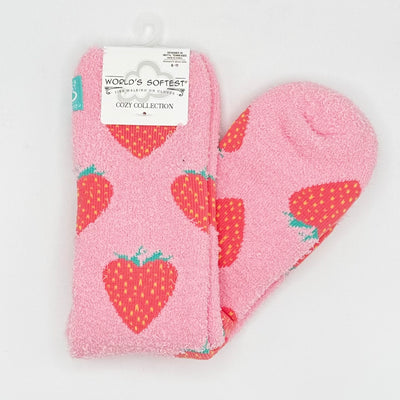 World's Softest Sock Cozy Collection - Strawberry - Crew