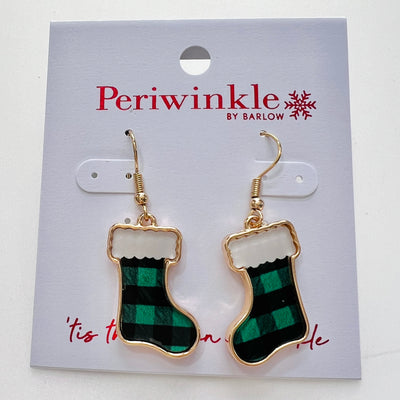 Holiday Collection by Periwinkle - Green Plaid Stockings