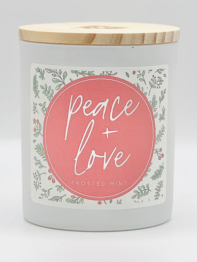 Winter Holiday Decor By Sincere Surroundings - Candle - Peace & Love / Frosted Mint