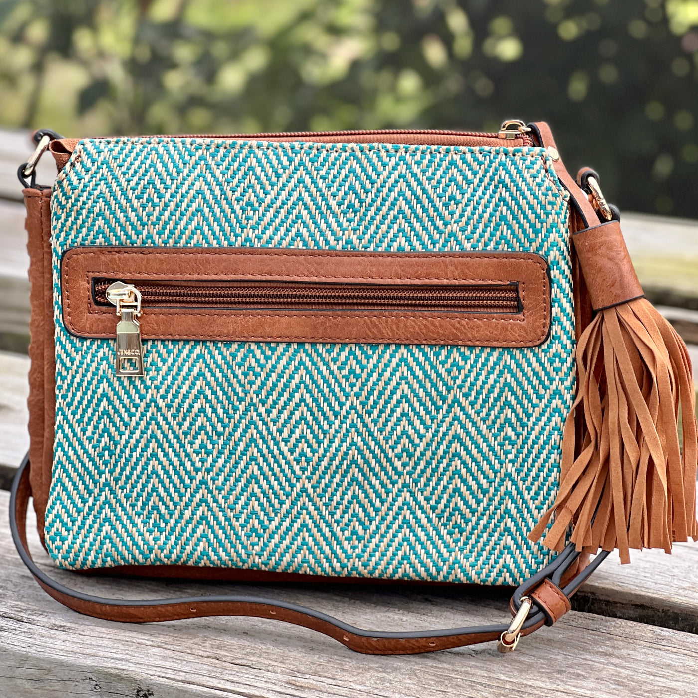 The Sabrina Bag - Teal/Tan