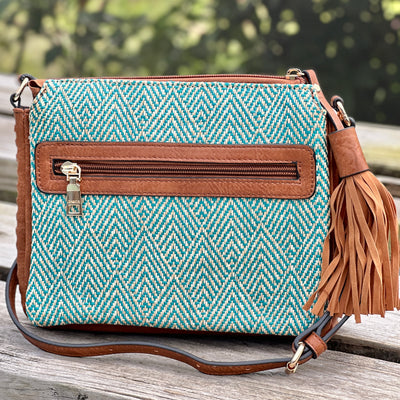 The Sabrina Bag - Teal/Tan