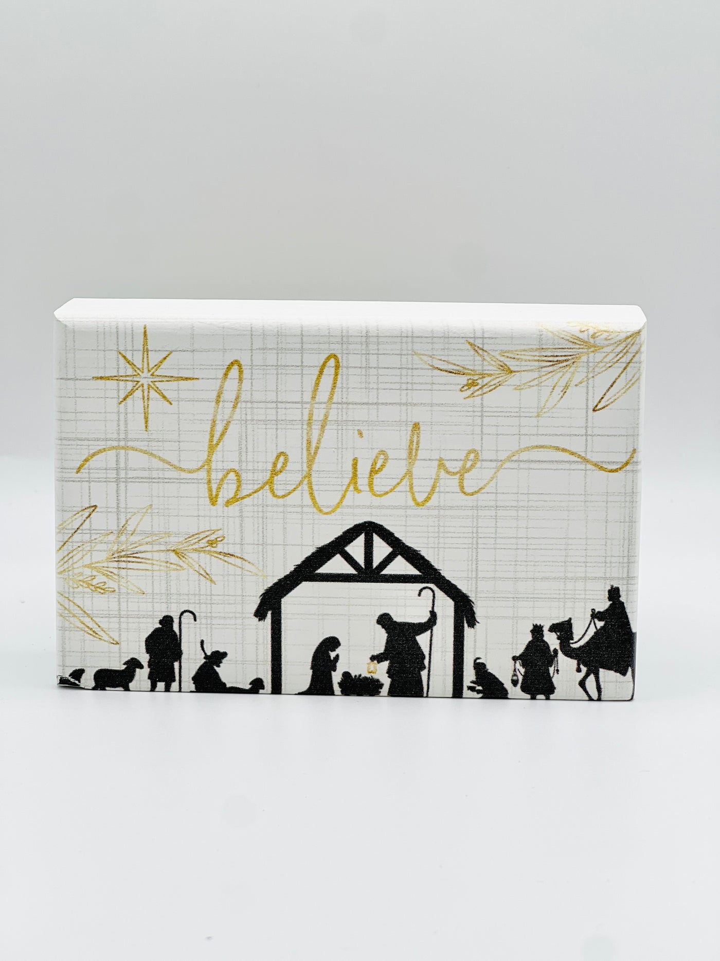 Winter Holiday Decor By Sincere Surroundings - 3.5" x 5" - Believe Nativity