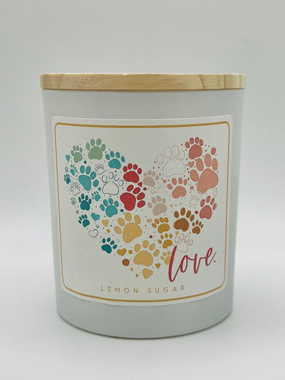 Candles By Sincere Surroundings - 
Love Paw Print Heart - Lemon Sugar