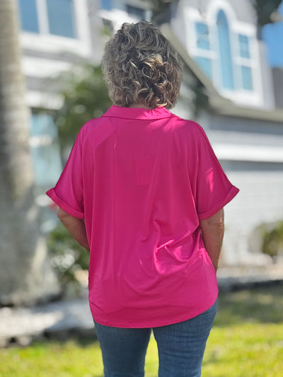 The Cara Top - Hot Pink