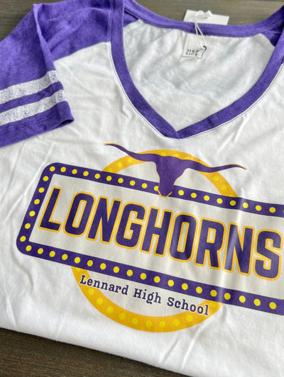 Lennard Longhorn Banner V-neck Tee