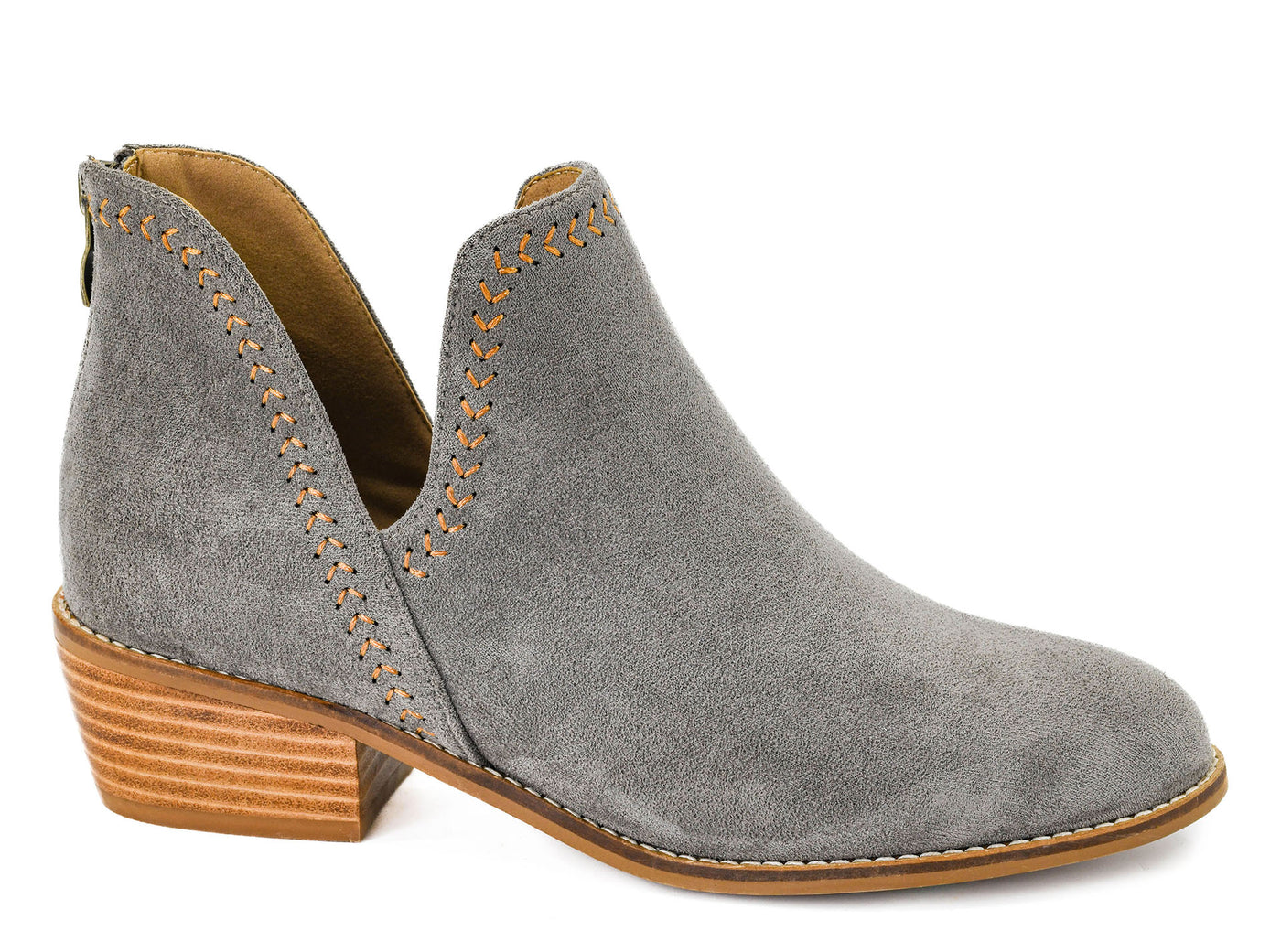 Bluffin Bootie In Grey Faux Suede By Corkys