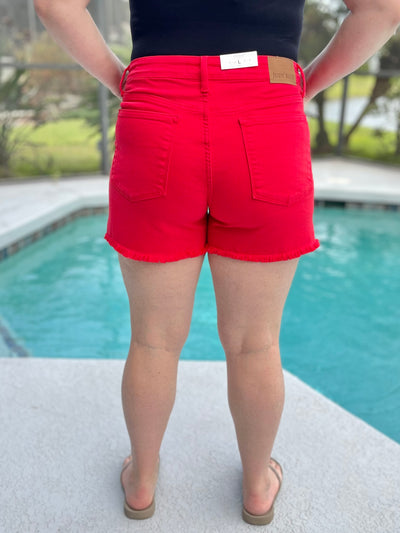 Feeling Red Hot Shorts By Judy Blue