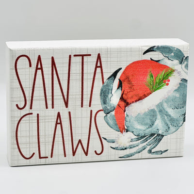Winter Holiday Decor By Sincere Surroundings - 3.5" x 5" - Santa Claws Crab