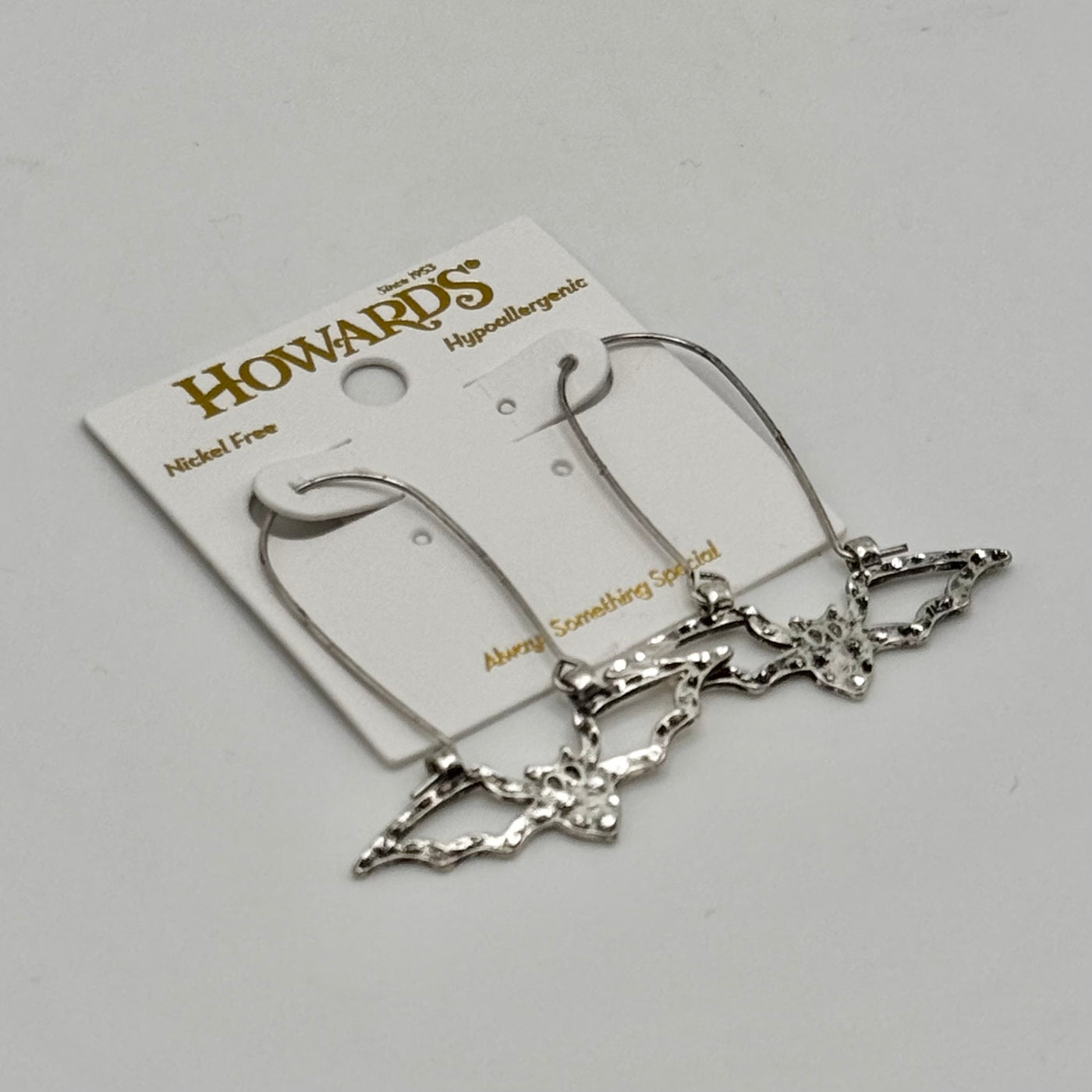 Halloween Jewelry Collection By Howards - Silver Bats - Earrings