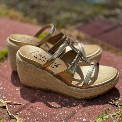 Bahia Rope Wedge by Blowfish in Gold