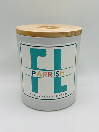 Candles By Sincere Surroundings - 
State Initials Location - Parrish / Strawberry Cream